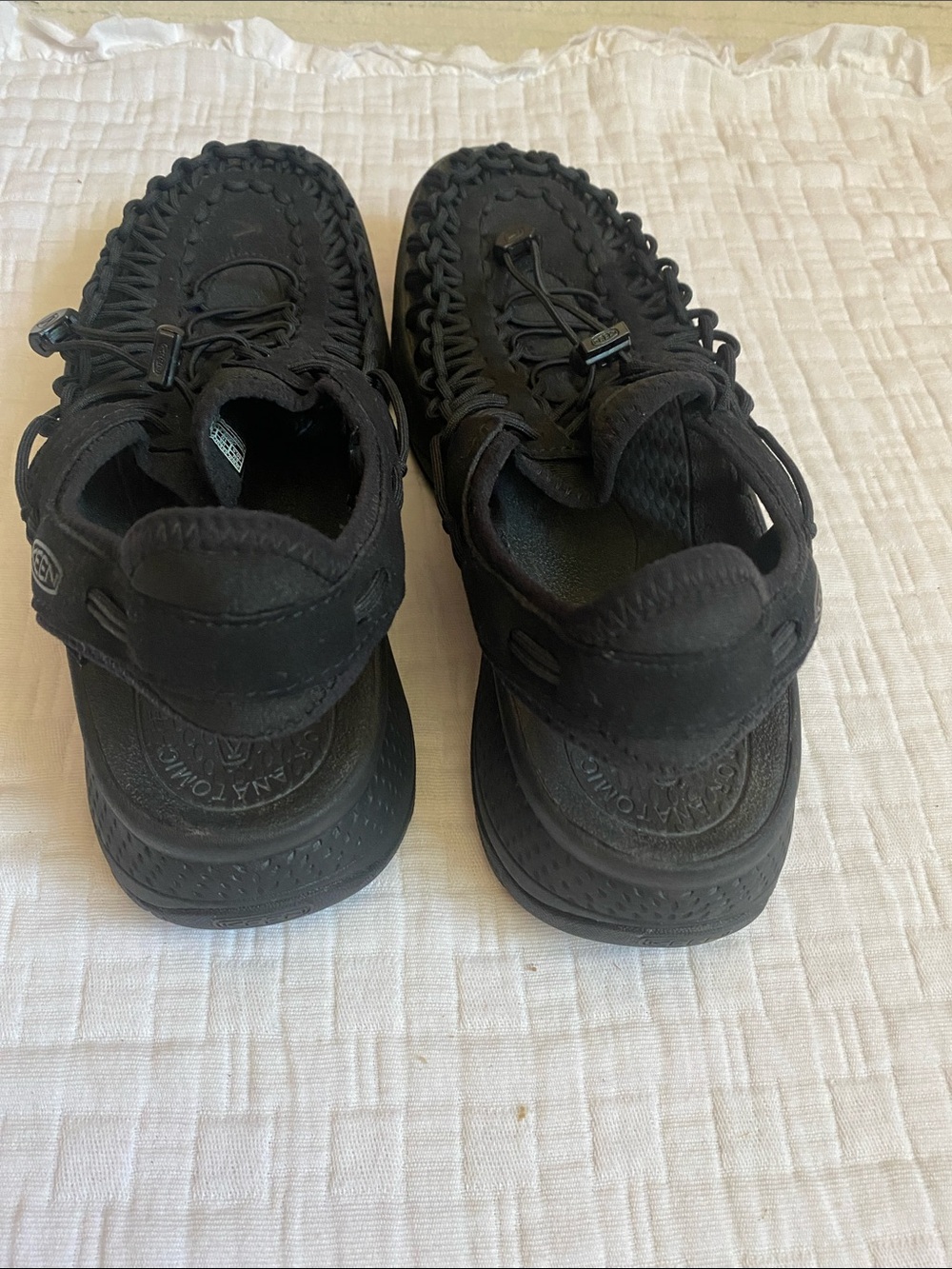 KEEN Black Woven Lace-Up Sandals - Picture 6 of 7